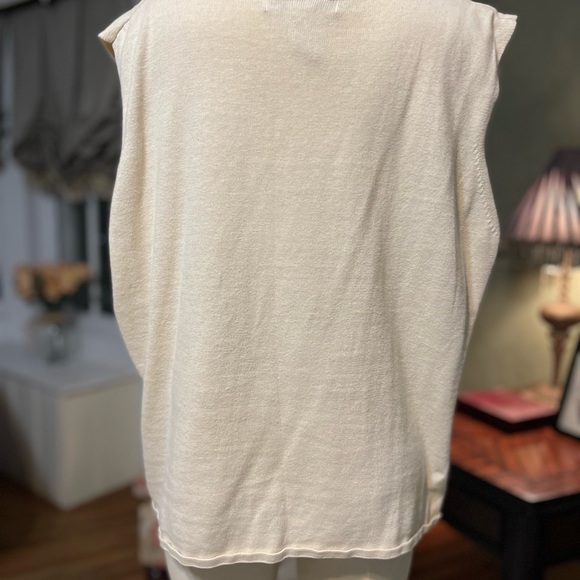 Tank top Cream sweater, tank top with beaded Trim - Picture 4 of 4